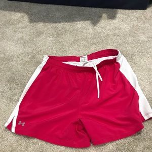 Pink under armour shorts